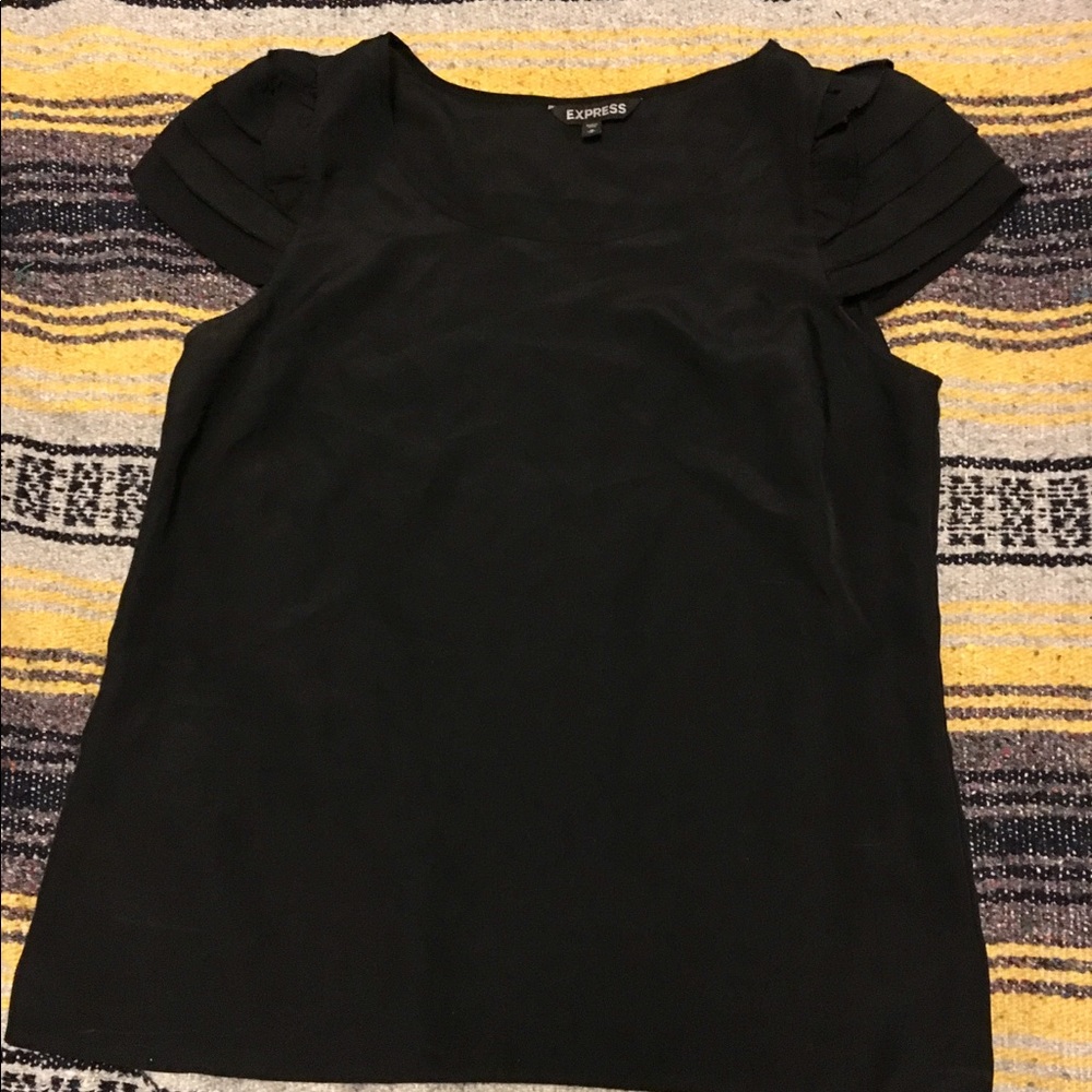 Express Scalloped Sleeve Blouse